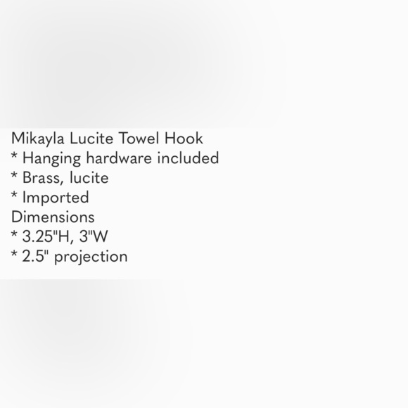 Anthropologie Mikayla Lucite Towel Hook NEW Defect - Picture 6 of 12